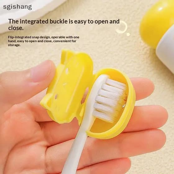 sg 4 Pçs Forma De Gato Viagem Escova De Dentes Cabeça Cobre Protetor De Caso Portátil Clipe De Plástico Para Viagens Dom