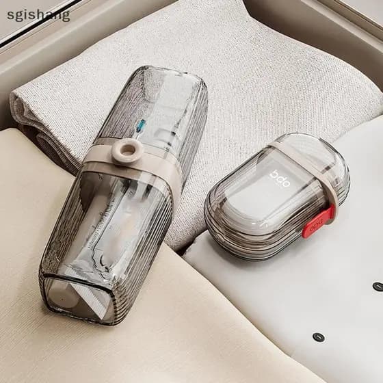 sg 1 Conjunto De Caixa De Sabão De Plástico Portátil , Armazenamento De Escova De Dentes Para Recipiente De Viagem , Ban