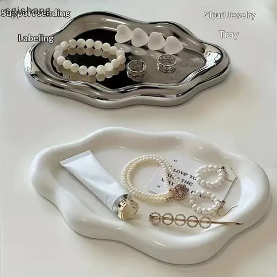 sg Bandeja De Armazenamento De Joias Simples , Formas Criativas De Nuvem , Brincos Galvanizadas , Prato De Mesa Para Mul