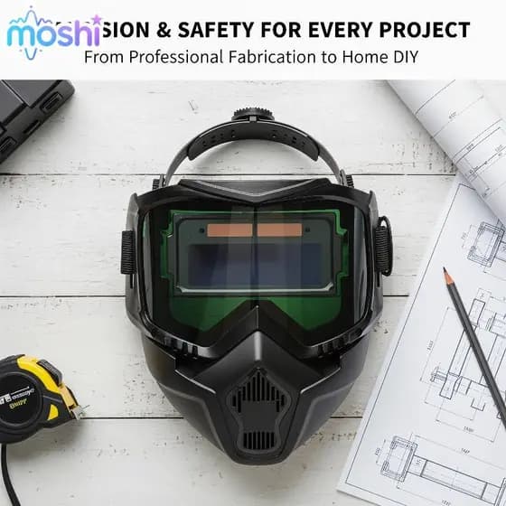 MOSHI Capacete De Soldagem Com Escurecimento Automático , Cor Verdadeira , Rápido , Resistente A Impactos , Máscara Elét