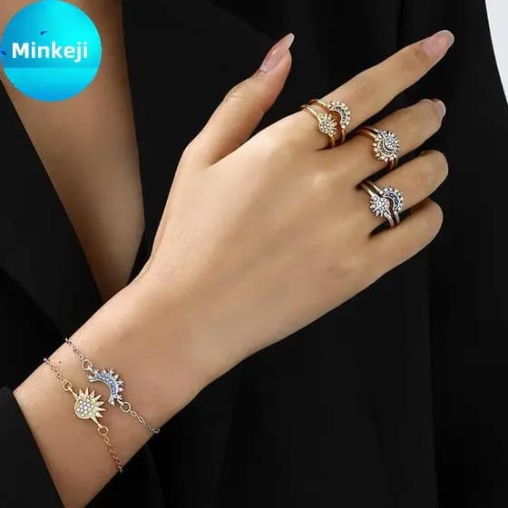 Milleji 2 Peças Corrente De Moda Para Homens E Mulheres Bom Amigo Presentes Novo Metal Magnético Sol Lua Casal Nelace Te