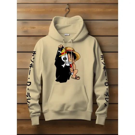 Moletom Canguru Monkey D Luffy One Piece Casaco de frio Cartoon Anime luffy