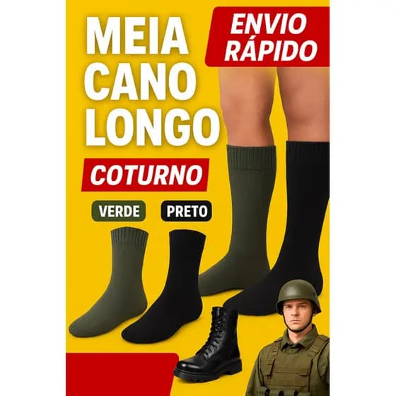 MEIAS CANO LONGO COTURNO 01 À 06 PARES, CONFIRA