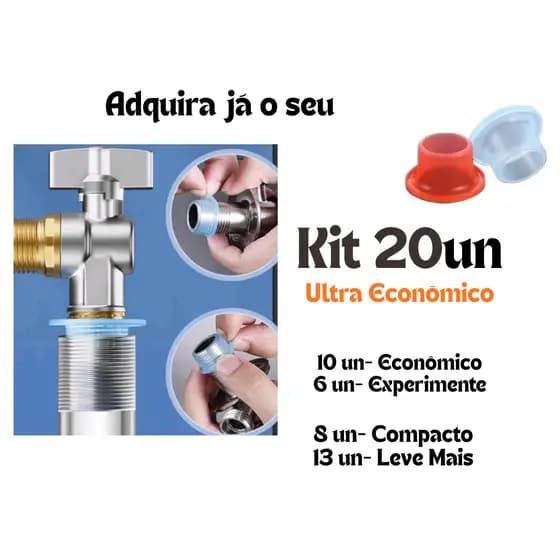 6/8/10/13/20pçs Veda Rosca Silicone, Veda Junta Silicone Vedação de Torneira 1/2 e 3/4,