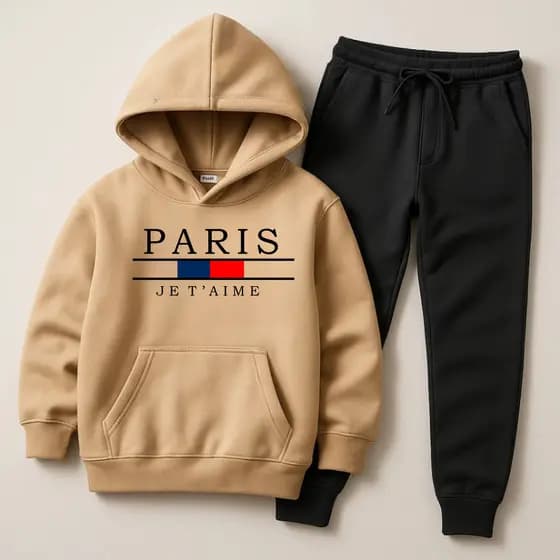Conjunto Infantil Moletom Paris Jet Estampado Personalizado Varias Cores