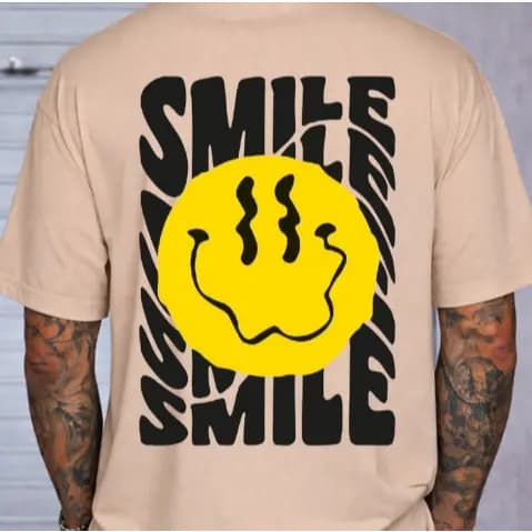 Camiseta Oversized Premium Confortável Estampa Smile Carinha
