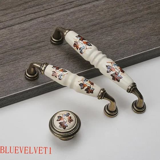 Puxadores De Armário De Cerâmica BLUEVELVET1 , Maçanetas De Gaveta De Liga De Zinco Vintage , Maçaneta De Porta De Guard