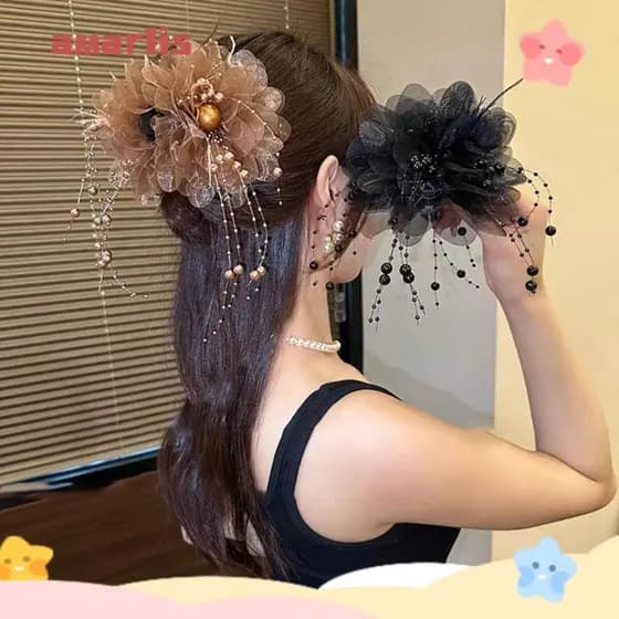 Garra De Cabelo AMARLIS , Clipe De Plástico De Lantejoulas , Elegante Borla , Peônia , Flor , Caranguejo , Grampos Femin