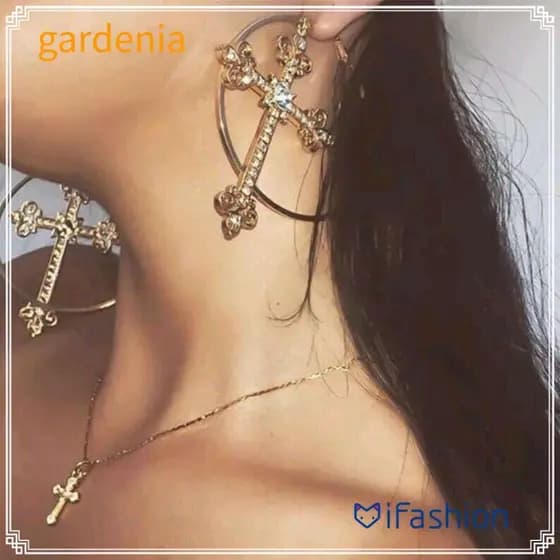 Brincos Cruzados GARDENIA , De Argola De Joias Punk De Metal , Acessórios De Cristal Brilhante , Brinco De Moda