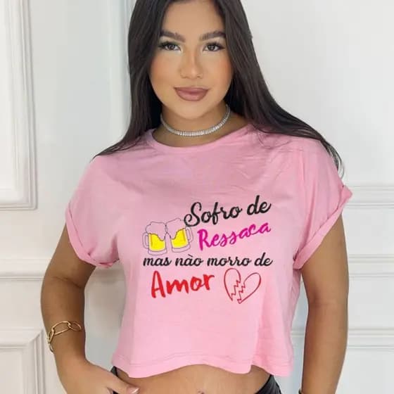 Cropeed feminino estampa de carnaval