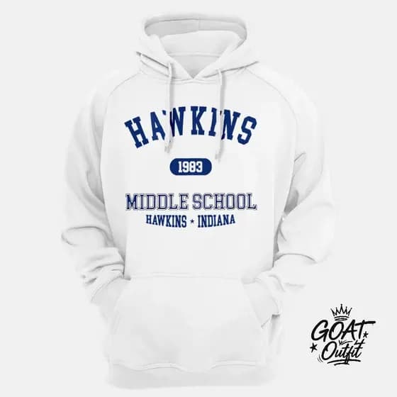 Blusa de Frio Stranger Moleton Things College Branco