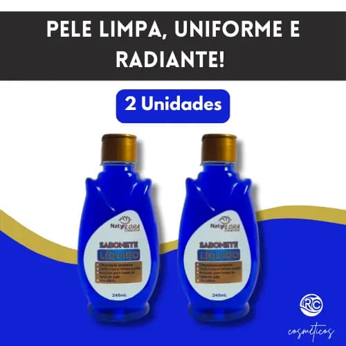 Kit 2 Sabonetes Líquidos Clareadores NatyFlora 240ml – Pele Uniforme e Livre de Manchas