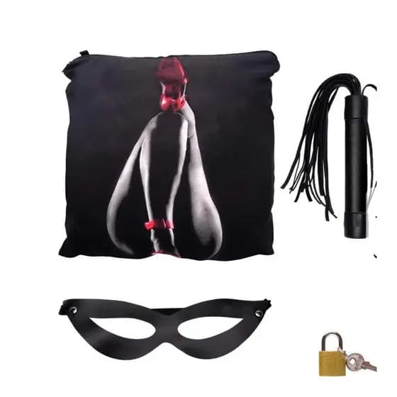 Almofada Sado Com kit Dominatrixxx Mascara Chicote Dia Dos Namorados