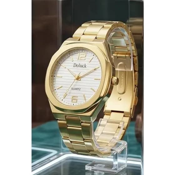Relógio Feminino Dourado Doluck Quartz – Elegância e Estilo Premium.