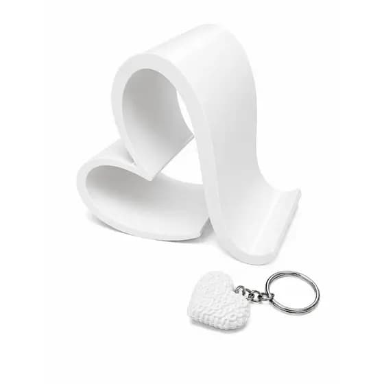 Suporte Porta Celular Coração Telefone Mesa + Chaveiro Fofo Decoração Quarto Amor Love