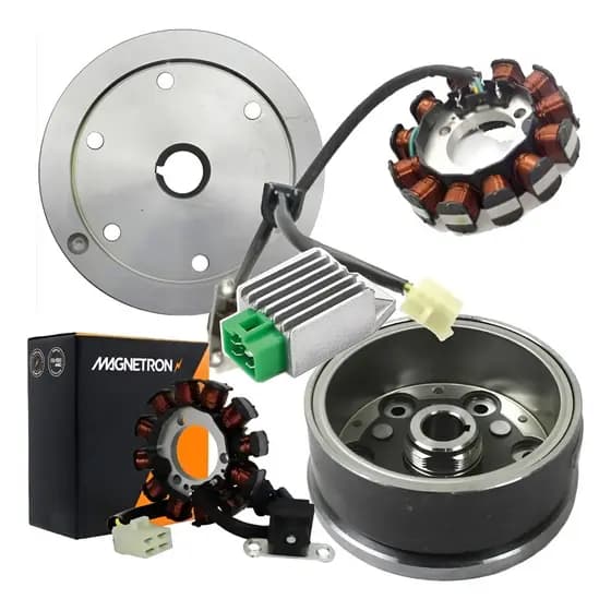 Volante + Estator + Retificador Cg Fan 125 Es 2009 a 2015 original magnetron Cod.9035