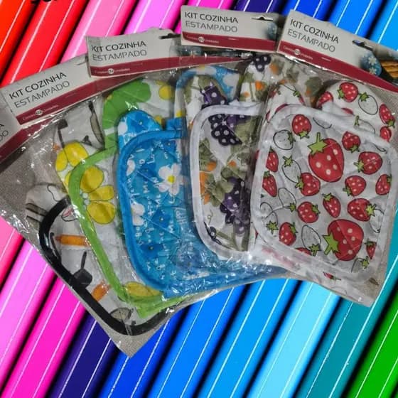 Kit Cozinha Estampado cores sortidas