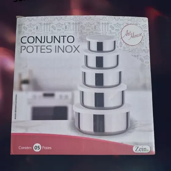 Conjunto Potes de Inox 5 Peças
