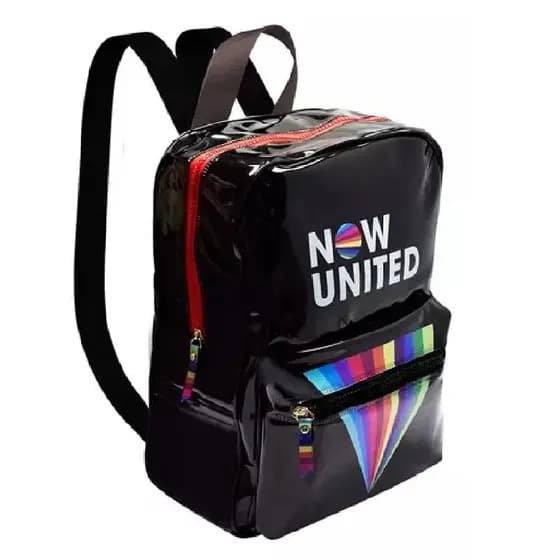 Mochila de Costas Pequena Now United Preta Tilibra Original Infantil Juvenil