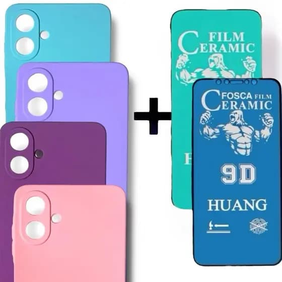 Kit Capa Capinha Veludo Galaxy A07 + Película Cerâmica