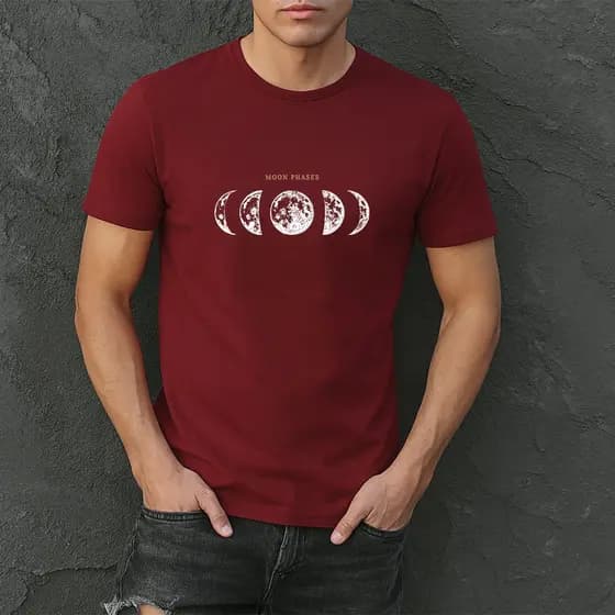 Camiseta Fases da Lua Estampada Streetwear Algodão 30.1 Modelagem Slim