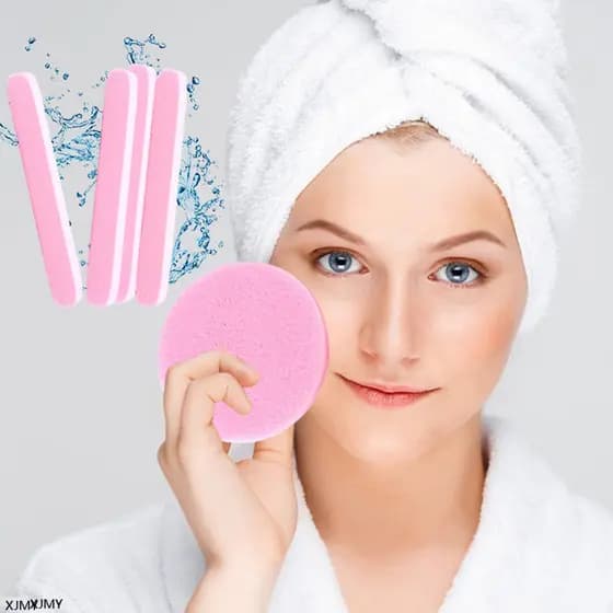 XJM-60Pcs/Caixa Esponjas Comprimidas , Redondas Macias Para Lavagem Facial , Almofadas De Remoção De Maquiagem Cosmética