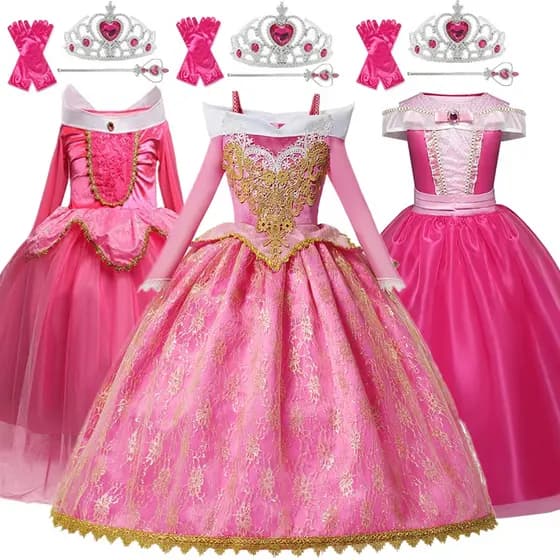 WFRVMeninas Princesa Vestido Mangas Compridas Fora Do Ombro Lace Robe Crianças Presente Natal Fantasia Partido Outfits
