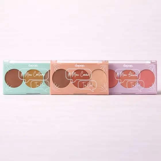 Kit Paleta Trio de Contorno, Blush e Iluminador Tropical Skin - Dapop
