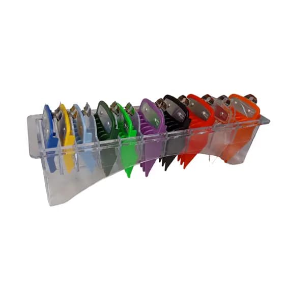 Kit 10 Pentes Especiais Trava De Metal Com Suporte de Acrílico Universal Colorido cod 1622