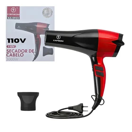 Secador de Cabelo 3000W Profissional Jato Frio Antifrizz Secagem Ultra Rápida 110V