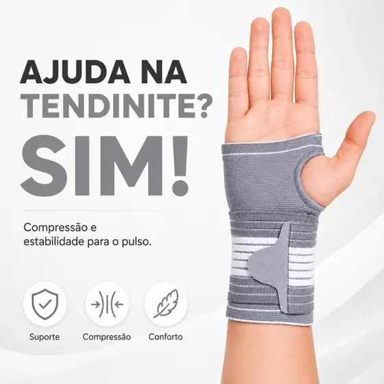 Munhequeira Ortopédica Alta Compressão Pulso Ajustável Tendinite