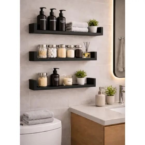 kit 3 prateleira banheiro de 40 cm para sala cozinha escritório quartos