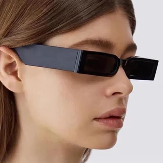 Mulheres Óculos De Sol Dos Homens Do Vintage Quadro Estética Shades Eyewear Retro Quadrado Pequeno Para As/Feminino Hip Hop Preto