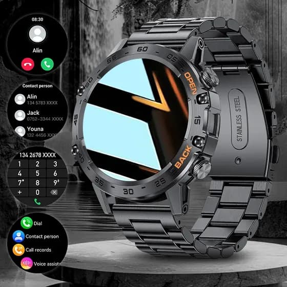 LIGE Steel 1.39 " Bluetooth Call Smart Watch Men Relógios Esportivos IP68 Smartwatch À Prova D'água Para