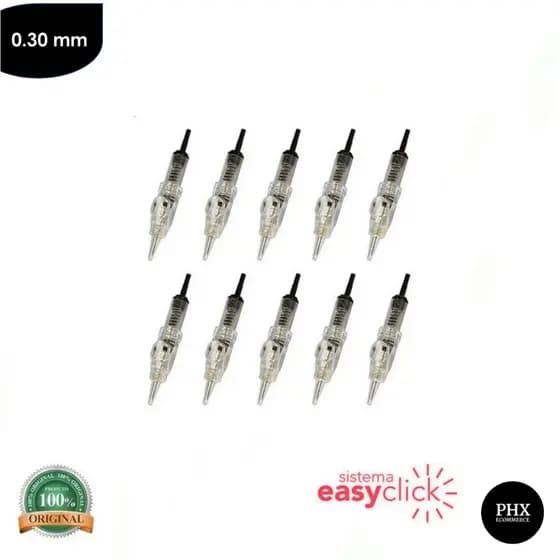 Agulha Easy Click 10 Unidades Cheyenne Micropigmentação Profissional 1 Ponta/ 3 Pontas Engate Fácil