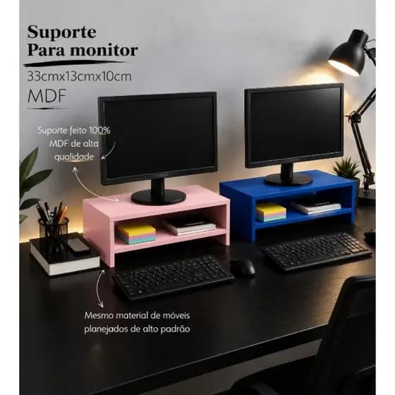Suporte base monitor home Office mesa escritório Duplo.