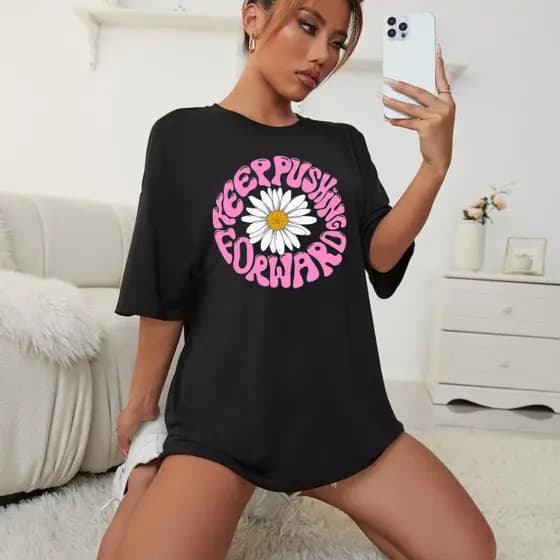 Camisão feminino estampado t-shirt blusinha estilo oversized camisetão
