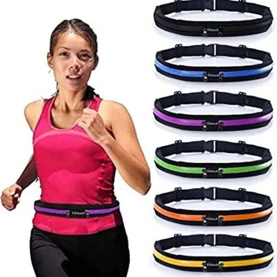 Mini Pochete Para Esportes Auto Ajustável Super Fina 2 Bolsos