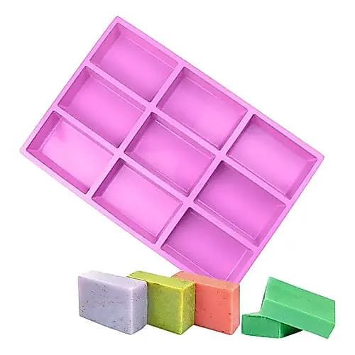 Molde Forma Silicone Sabonete Artesanal 9 Cavidades S09 Liso Purple