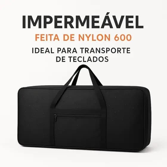 Capa Teclado 5/8 Simples Impermeável Preta com Zíper