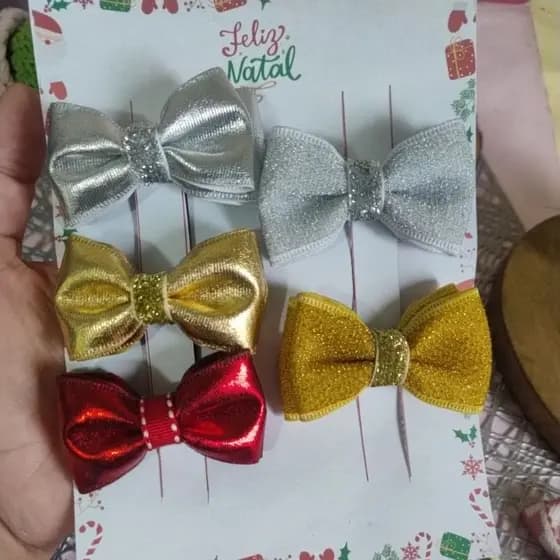 Kit de laços gravatinha festas. Laço natal. Laço ano novo. Laço dourado laço vermelho laço prata.