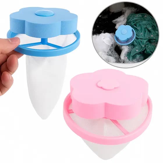 Filtro Flutuante Coletor de Pelos e Fiapos para Máquina de Lavar Roupa - Reutilizável e Universal