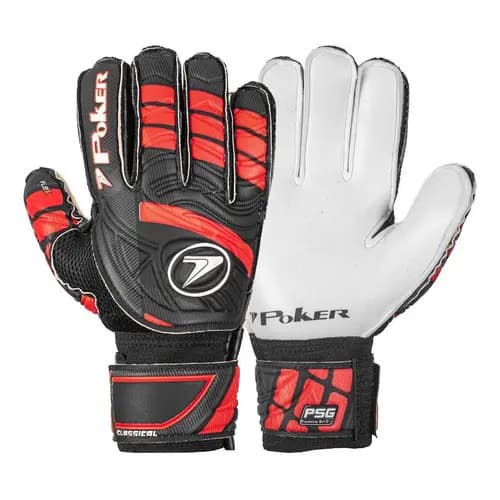 Luva De Goleiro Futebol Campo Profissional Classical Preto/Vermelho Tamanho 9