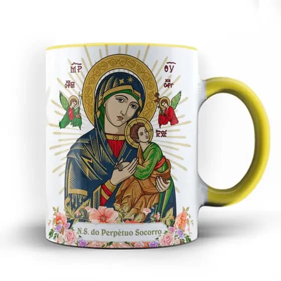 Caneca xicara Oração Nossa Senhora do Perpétuo Socorro 24