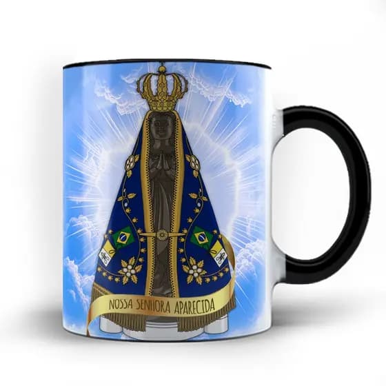 Caneca xicara porcelana Céu Nossa Senhora Aparecida 24