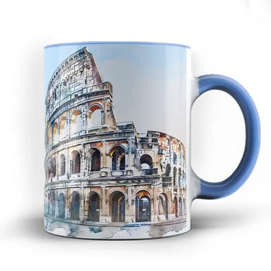 Caneca xicara monumento Coliseu Roma Itália 25