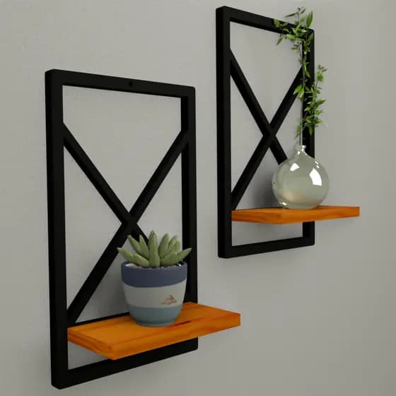 Prateleira Estilo Industrial 25x37 cm modelo Quadro - Ideal para Sala, Quarto, Cozinha e Banheiro