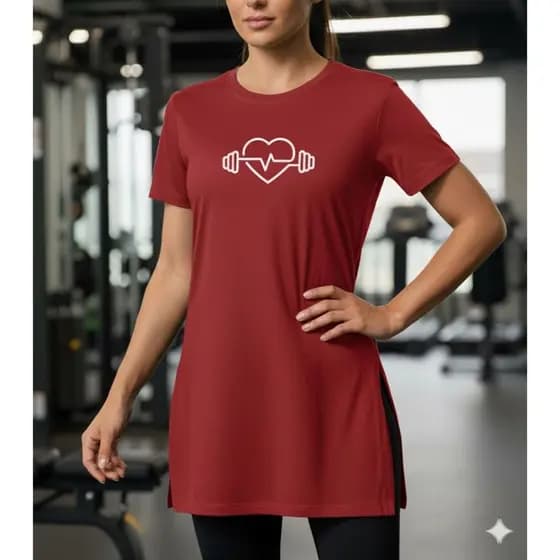 Blusa Feminina Long Line Tapa Bumbum Fitness Academia