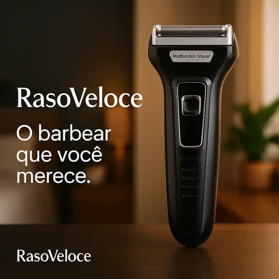 Máquina de Barba Raso Veloce, Aparador de Barba e Pelos, Barbeador 3 em 1 Recarregável Bivolt (KM6558)5