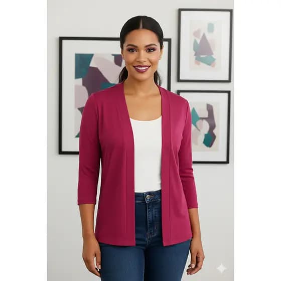 Casaco MODA EVANGELICA Feminino Curto Meia Estação - Cardigã, Kimono e Casaquinho Elegante